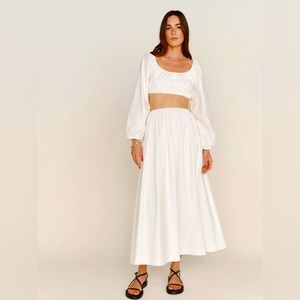 NWT Reformation Yuli Two Piece Set Skirt and Top Size Small in White
